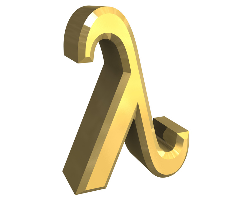simbolo lambda in oro